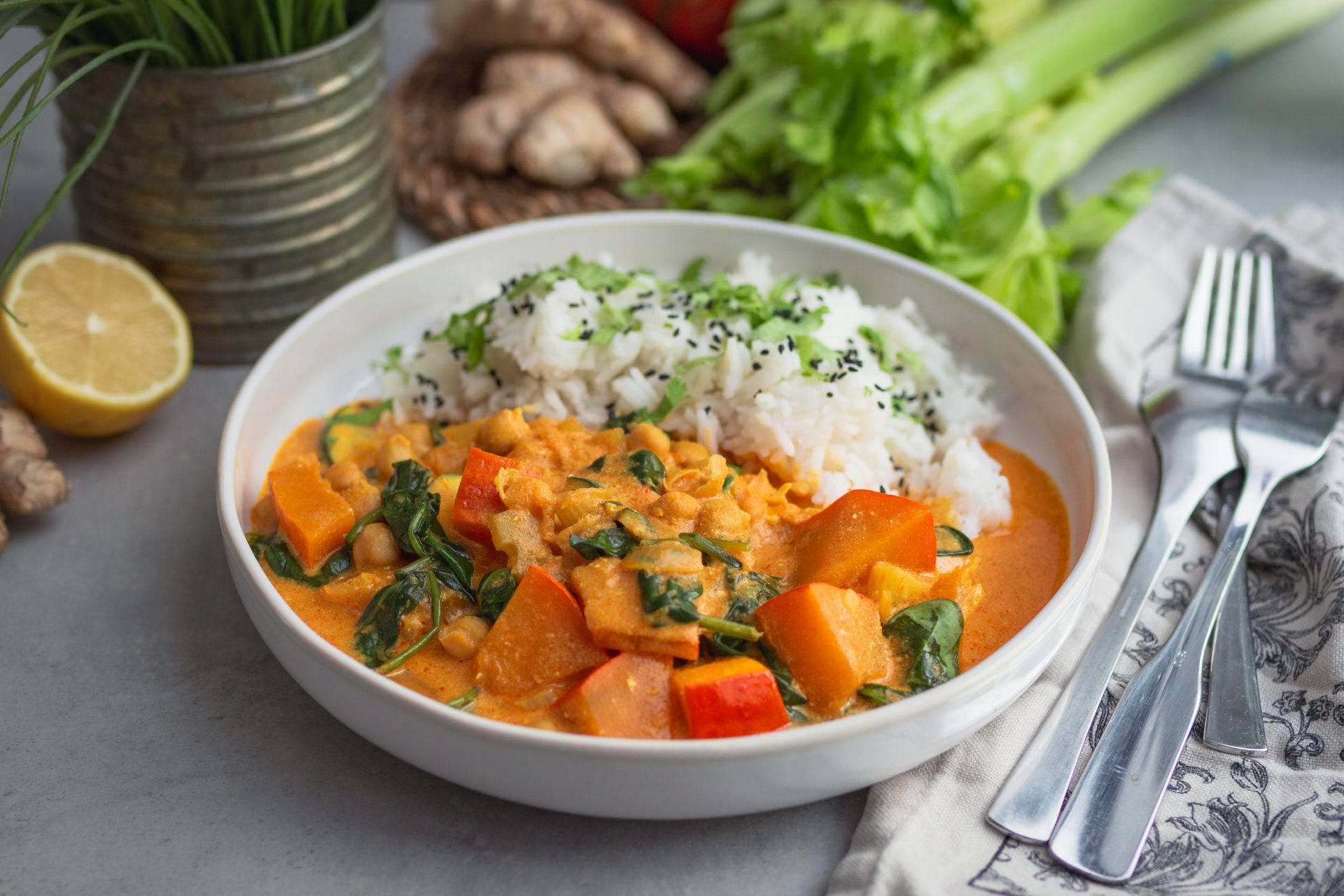 Veganes Kürbiscurry