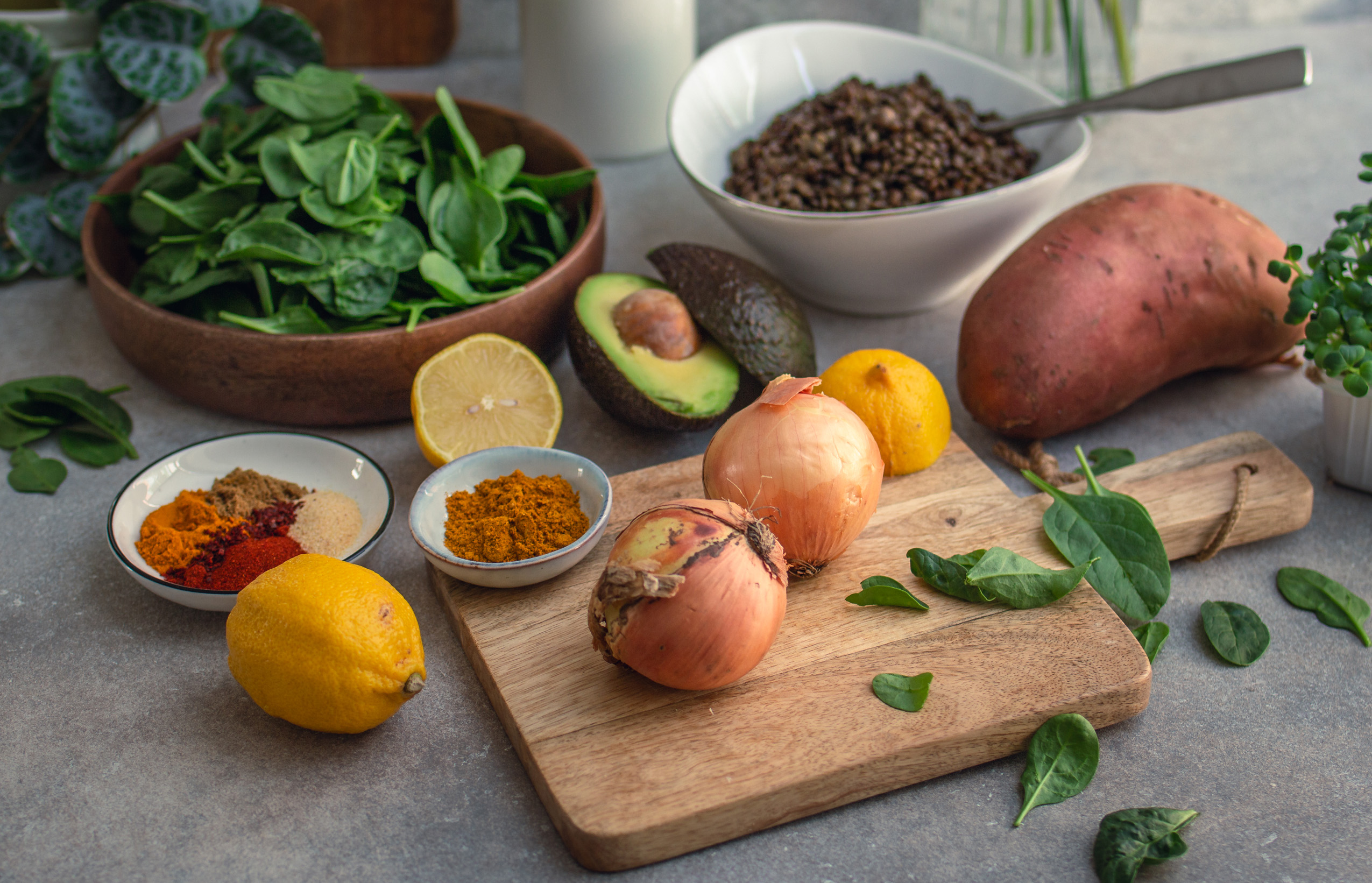 Zutaten veganes Süßkartoffel-Curry