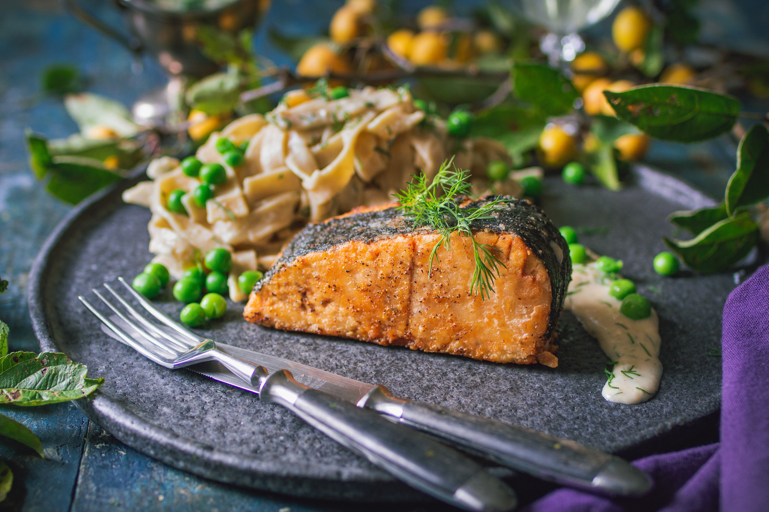 Veganes Lachsfilet auf Tofubasis