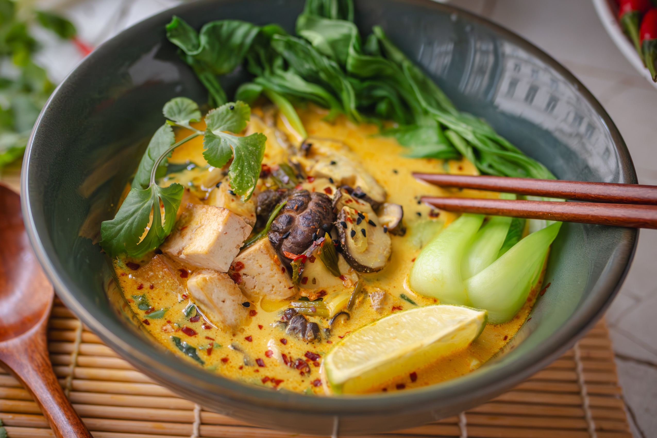 Vegane Kokossuppe Tom Kha