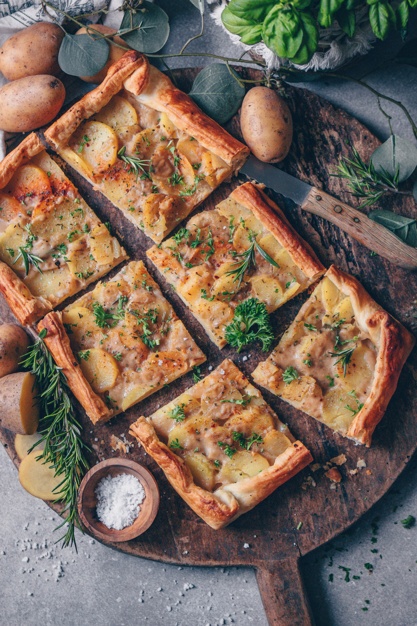 Vegane Kartoffel-Blättertei-Tarte