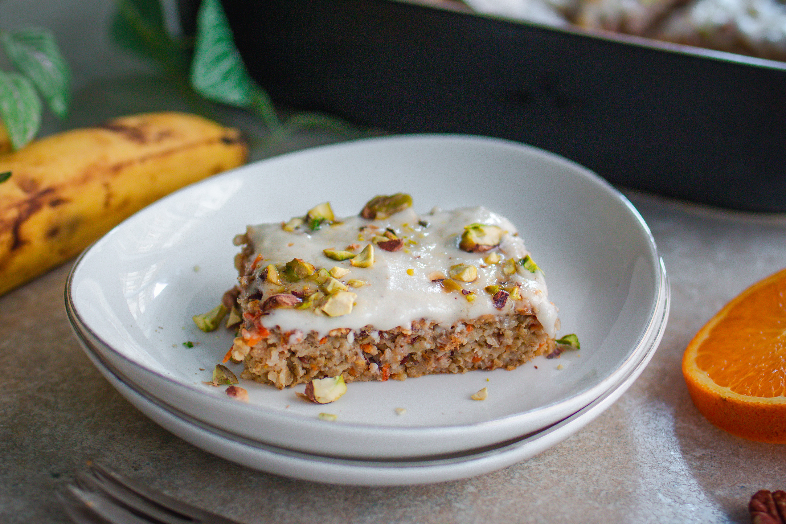 Karotten-Ofenporridge - Rüblikuchen als Baked Oats