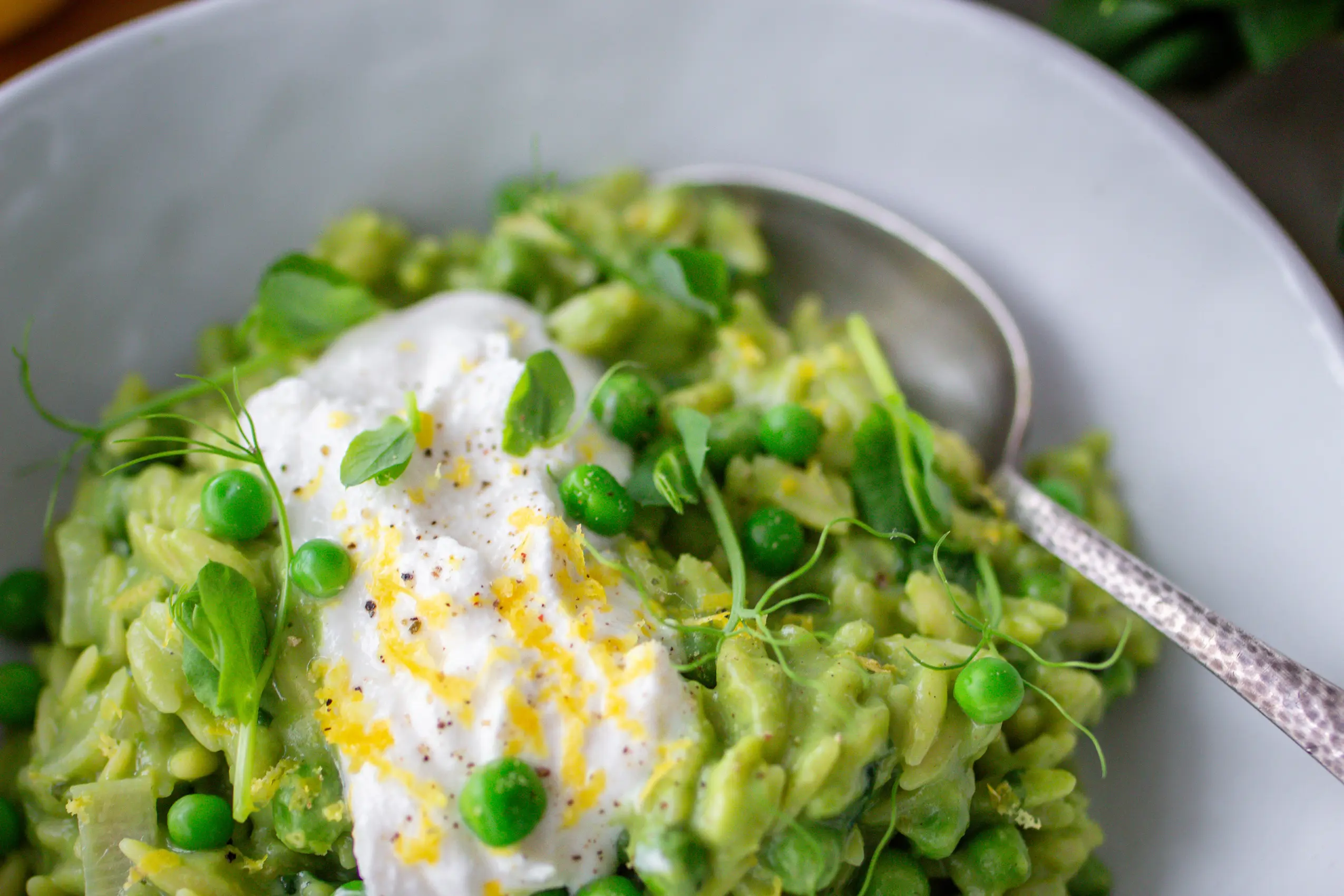 Cremiges Bärlauch-Orzo - leckeres One-Pan-Frühlingsgericht