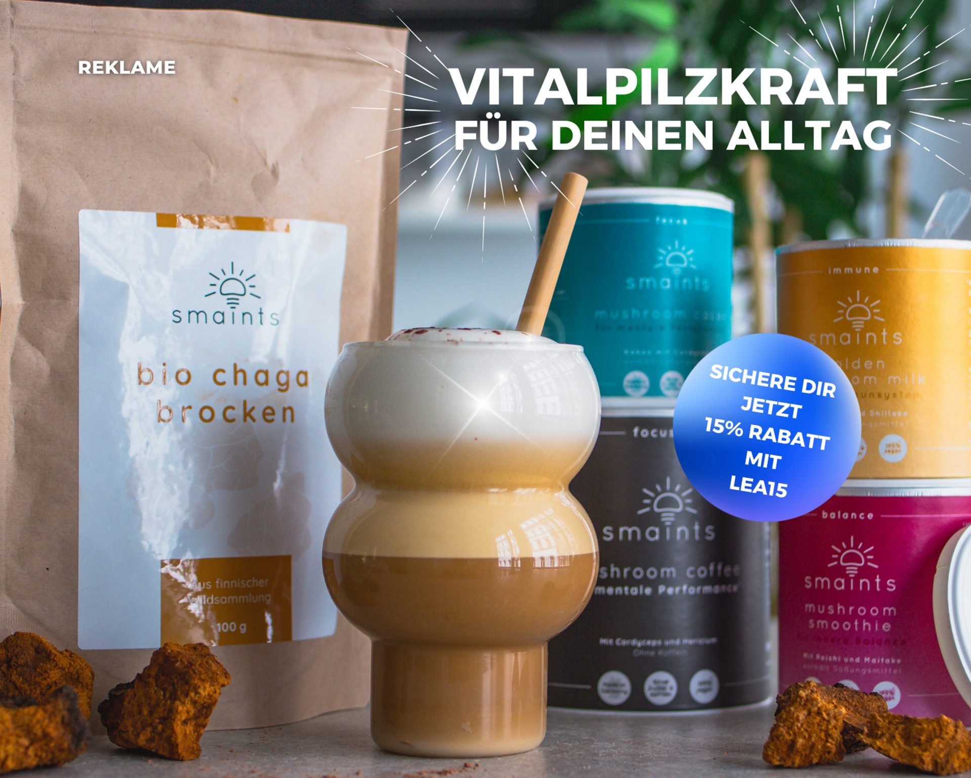Vitalpilze von Smaints mit 15% Rabatt