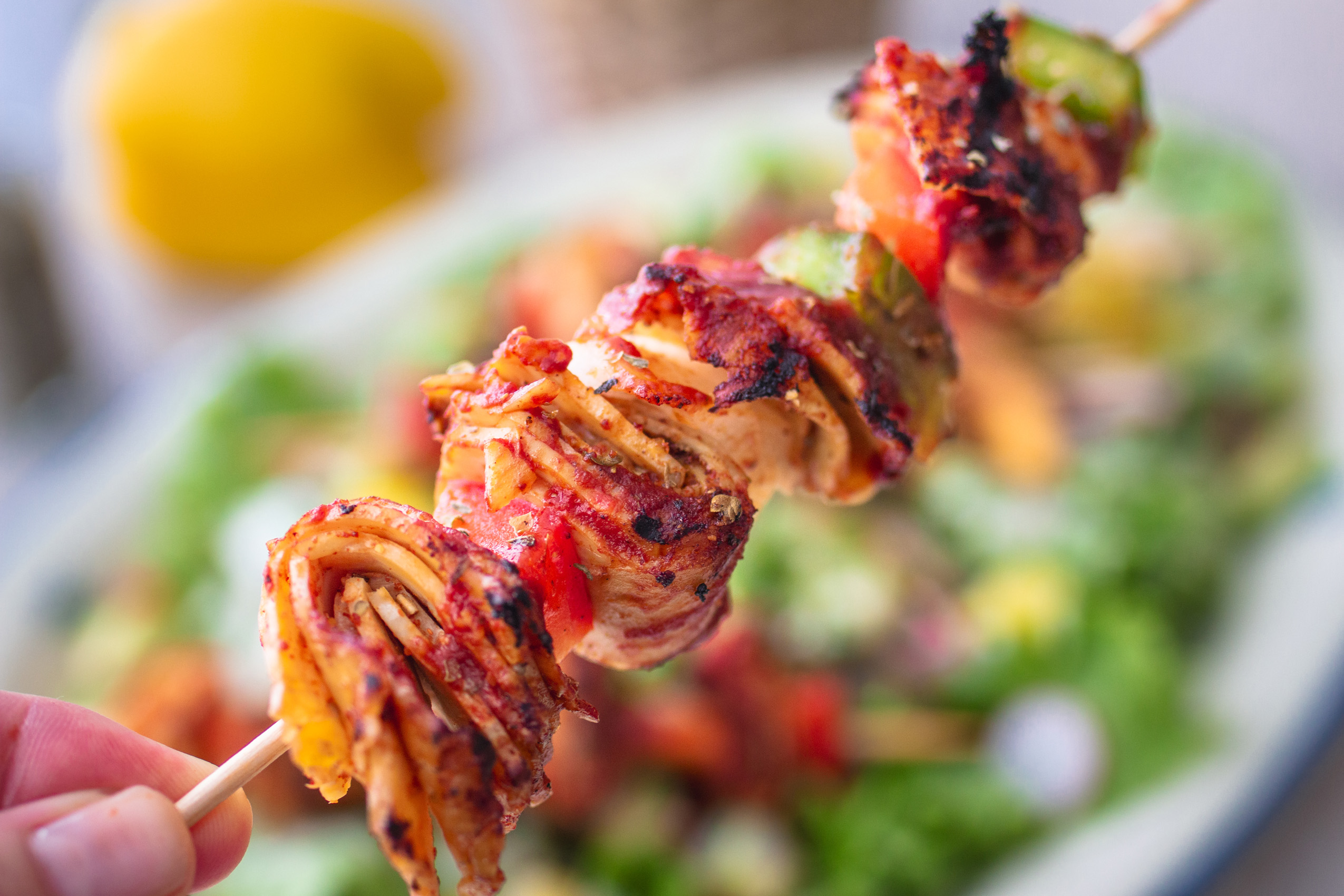 Die besten veganen Grillspieße mit Tempeh
