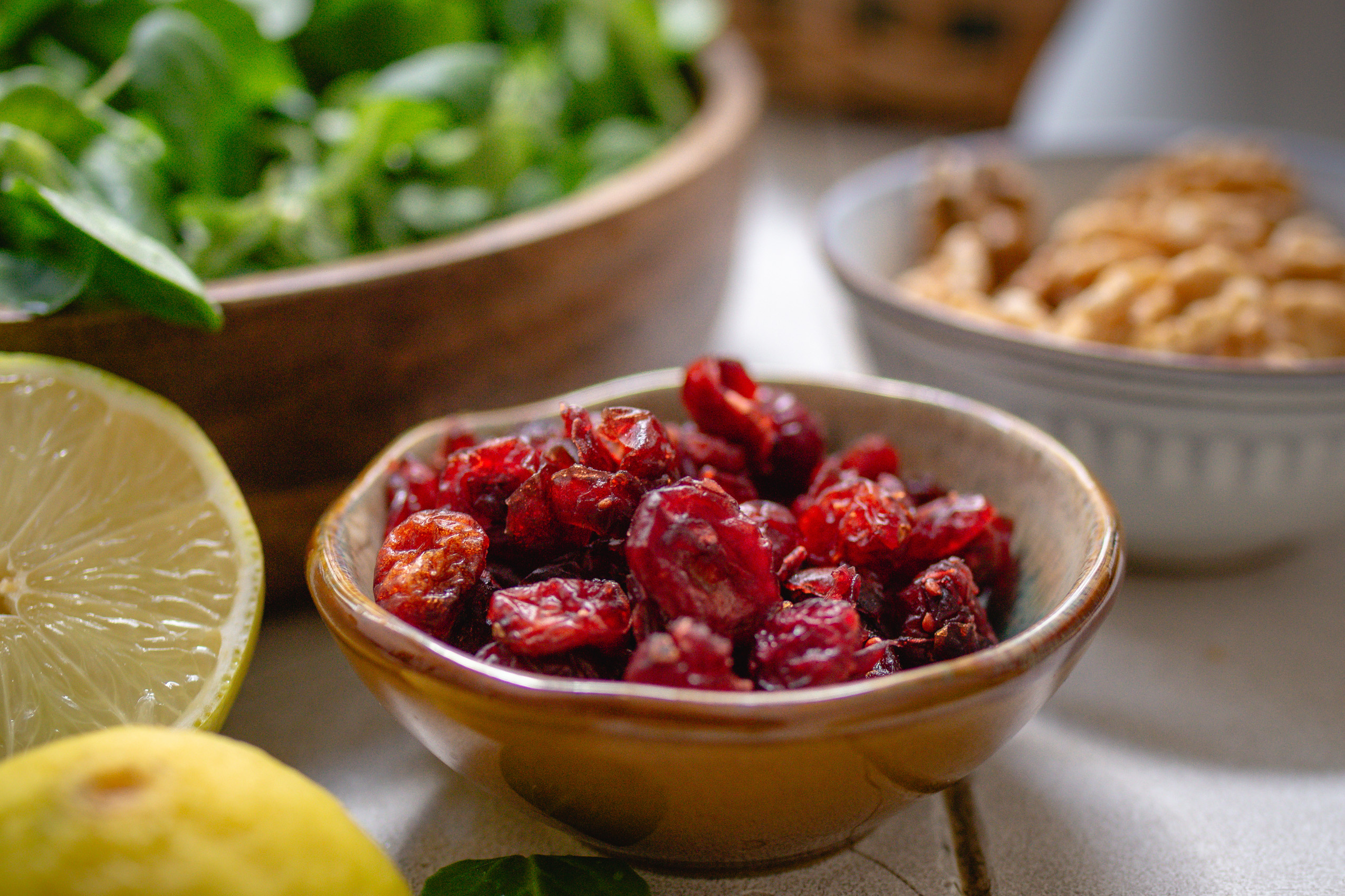Getrocknete Cranberries in einer kleinen Schüssel 