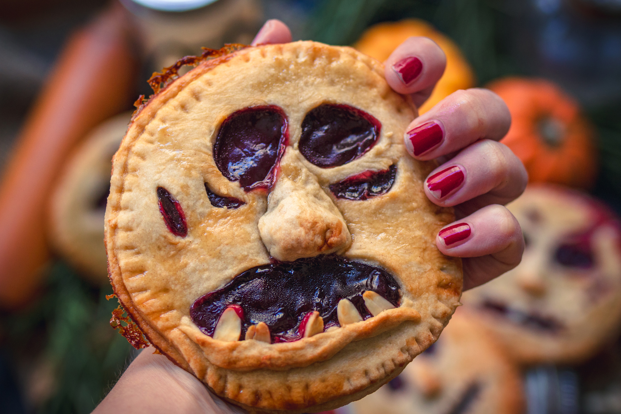 Vegane Halloween-Kirschtaschen