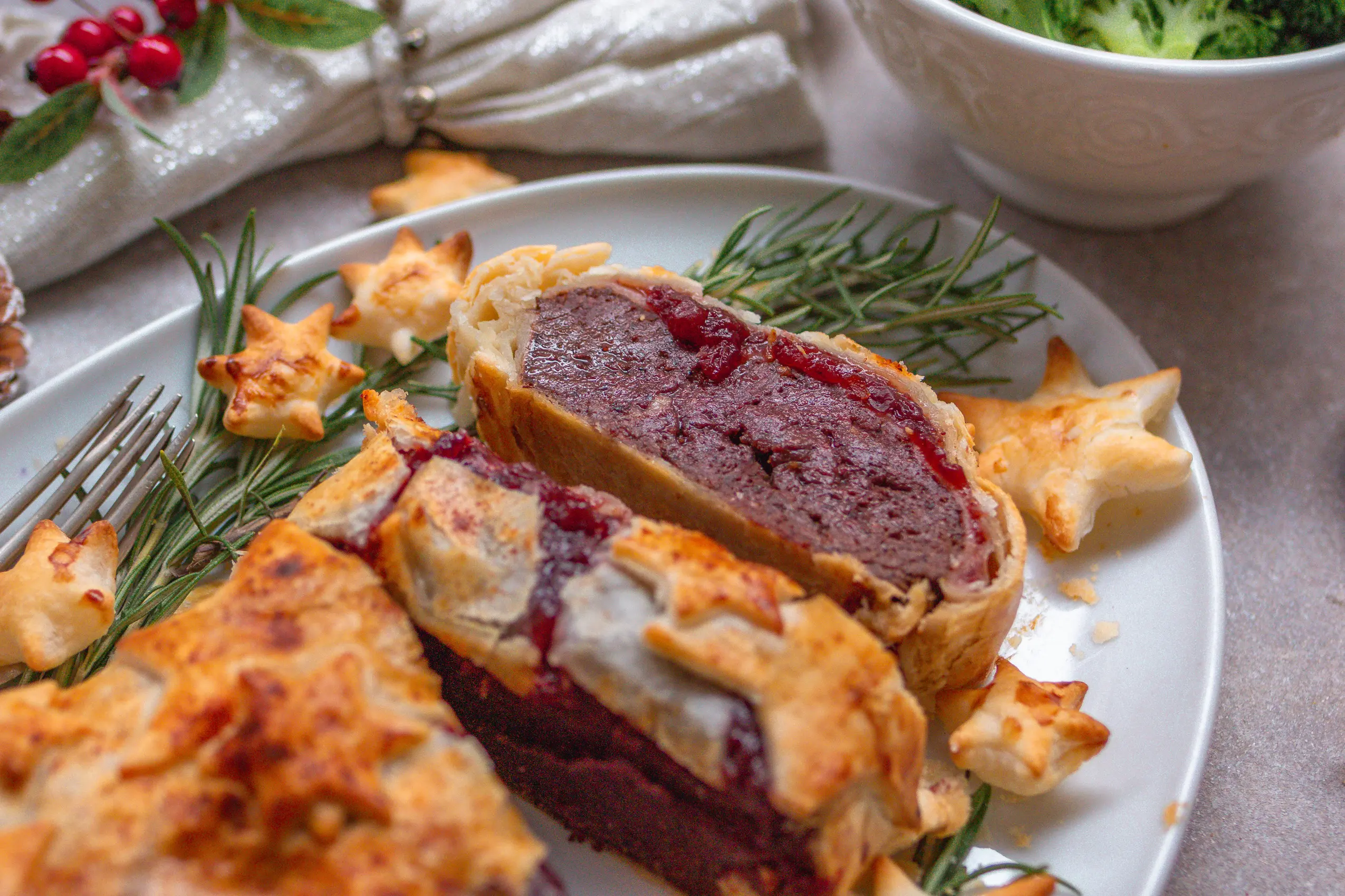 Veganer Weihnachtsbraten im Blätterteig - Tempeh Wellington