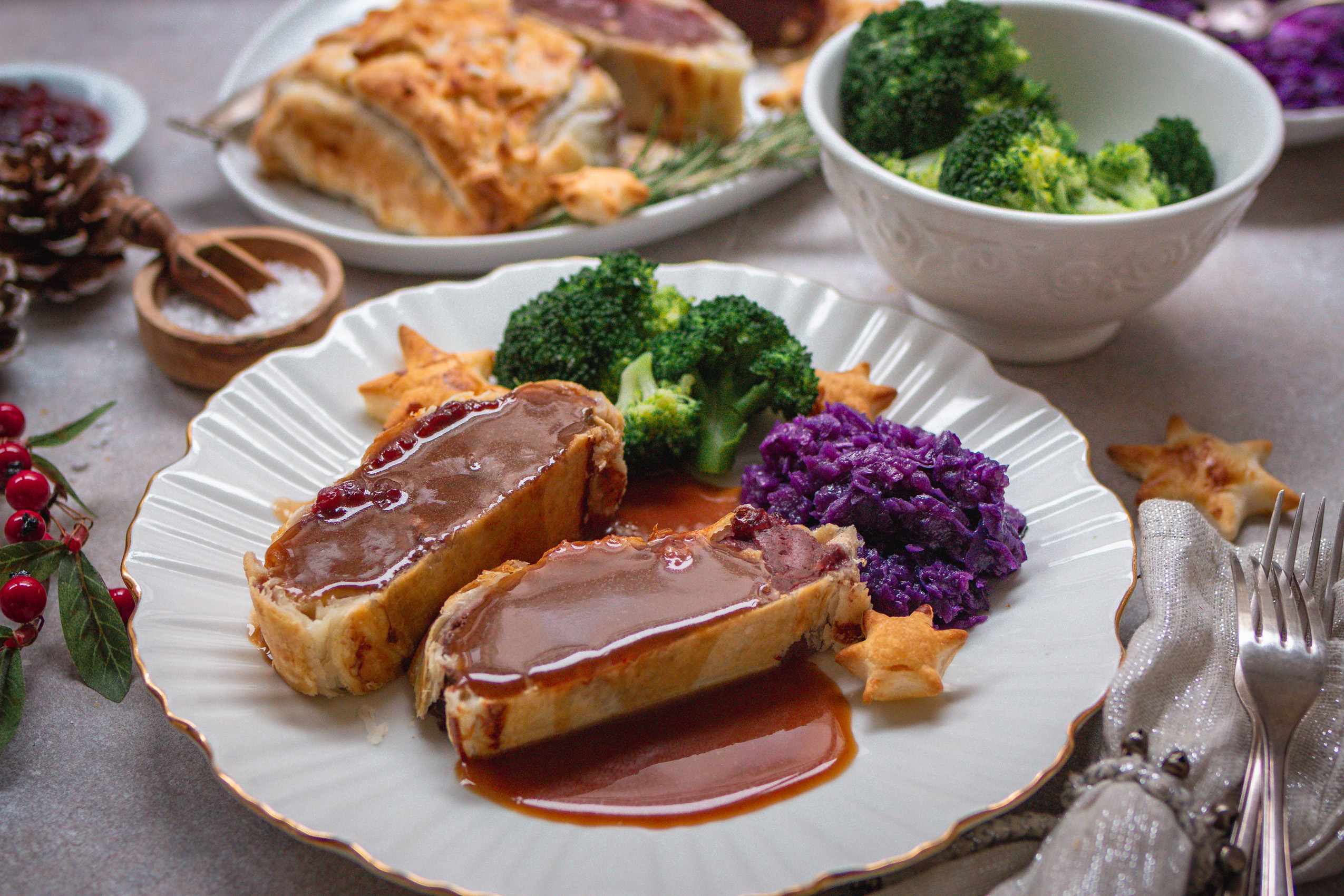 Veganer Weihnachtsbraten im Blätterteig - Tempeh Wellington