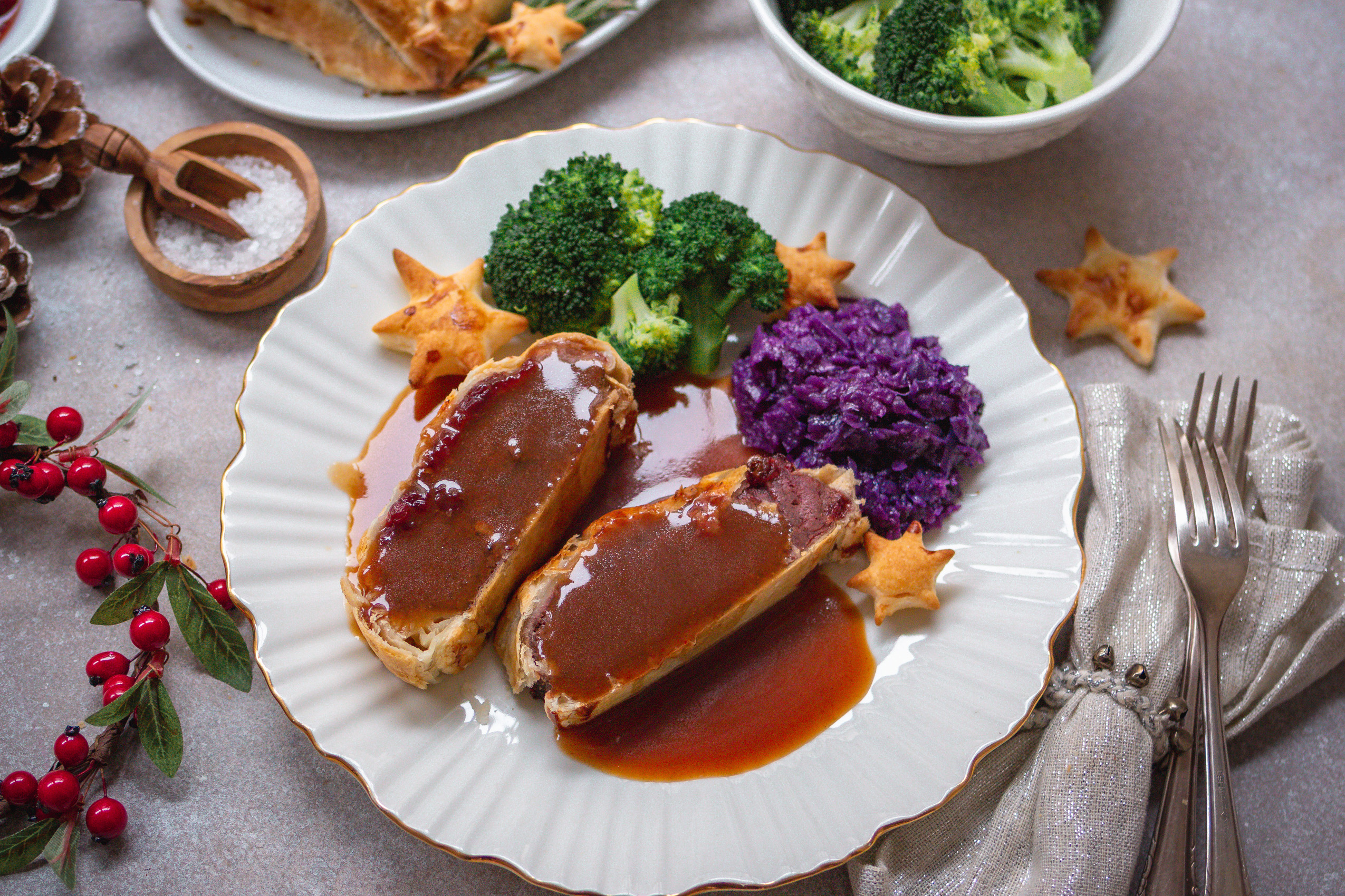 Veganer Weihnachtsbraten im Blätterteig - Tempeh Wellington