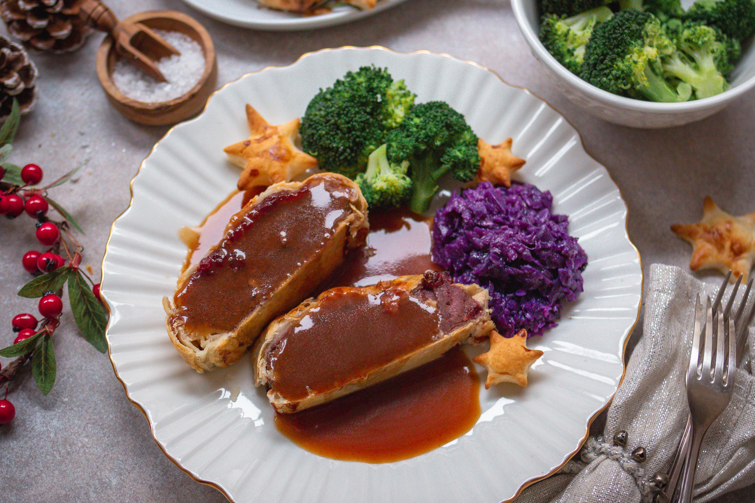 Veganer Weihnachtsbraten im Blätterteig - Tempeh Wellington