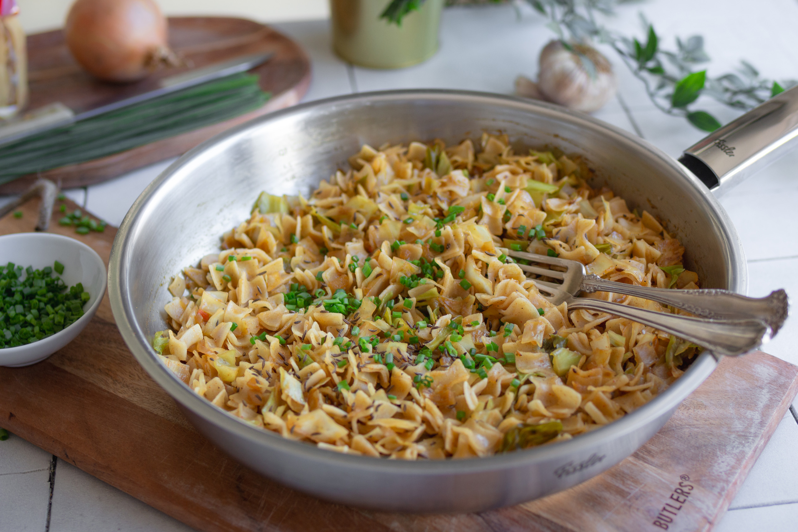 Vegane Krautfleckerl - einfaches Rezept