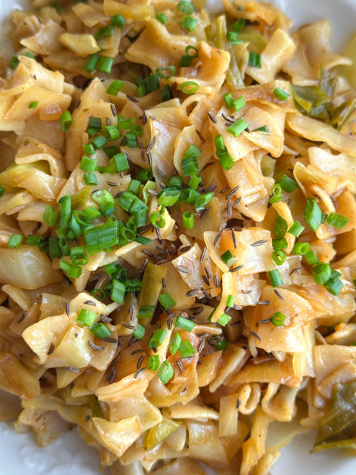 Vegane Krautfleckerl - ästhetische Nahaufnahme