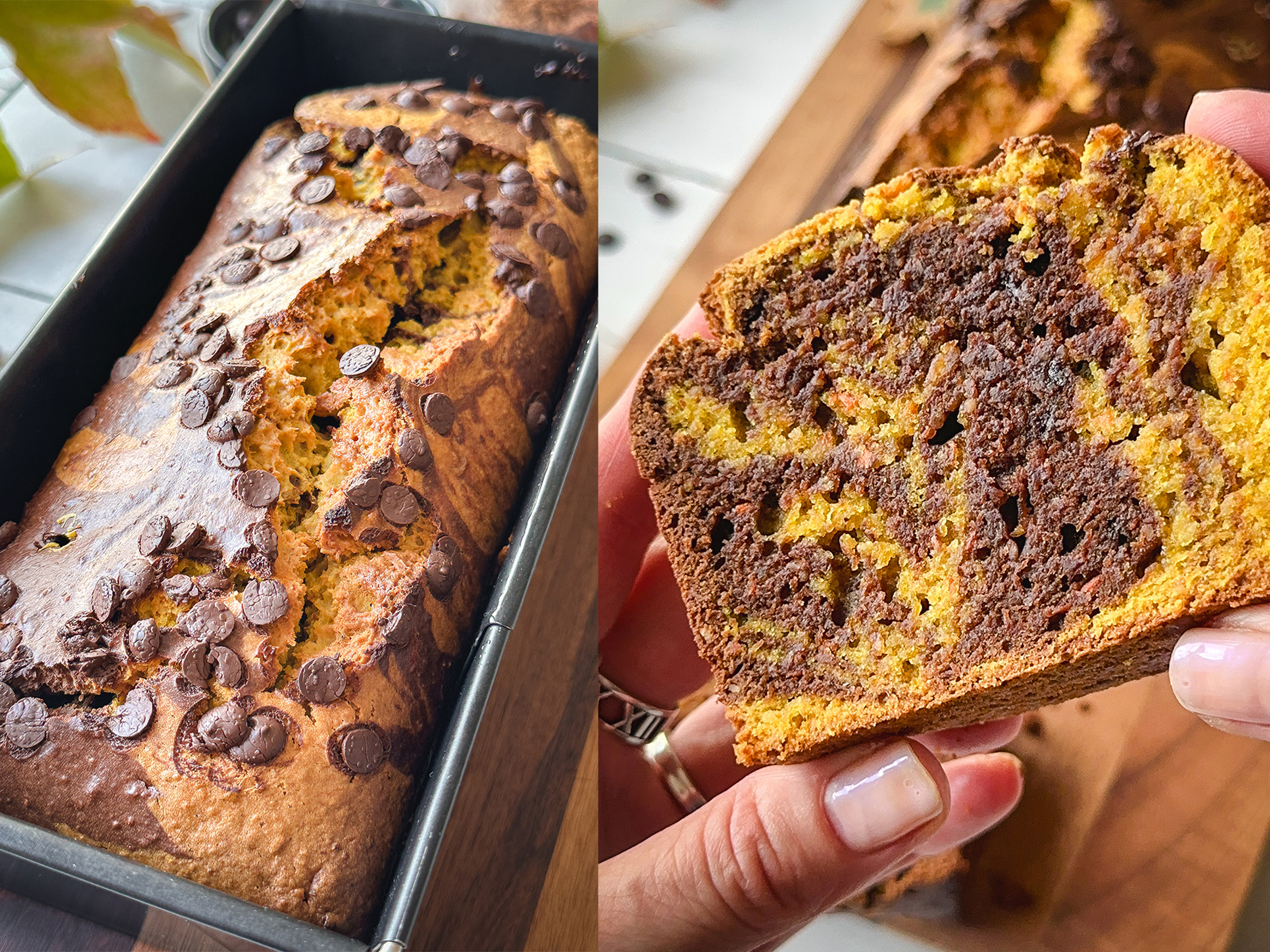 Kürbis-Schokokuchen vegan gebacken - einfaches Rezept